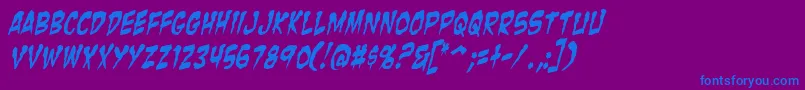 ZombieGutsYankedItalic Font – Blue Fonts on Purple Background