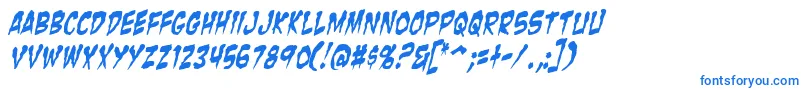 ZombieGutsYankedItalic Font – Blue Fonts on White Background