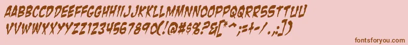 ZombieGutsYankedItalic Font – Brown Fonts on Pink Background