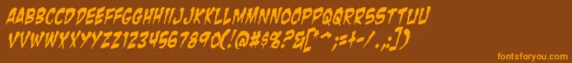 ZombieGutsYankedItalic Font – Orange Fonts on Brown Background