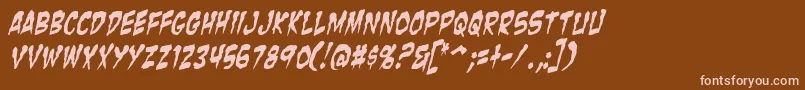 ZombieGutsYankedItalic Font – Pink Fonts on Brown Background