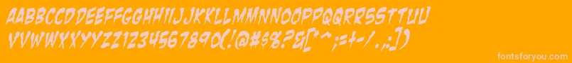 ZombieGutsYankedItalic Font – Pink Fonts on Orange Background