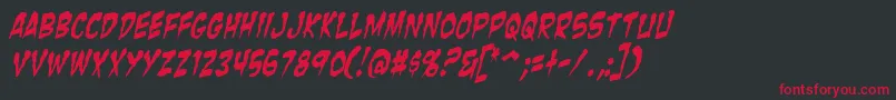 ZombieGutsYankedItalic Font – Red Fonts on Black Background