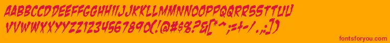 ZombieGutsYankedItalic Font – Red Fonts on Orange Background