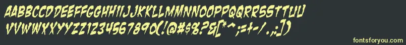 ZombieGutsYankedItalic Font – Yellow Fonts on Black Background