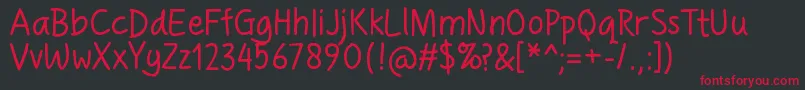 HandgleyRegular Font – Red Fonts on Black Background