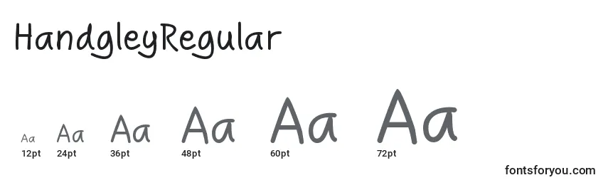 Размеры шрифта HandgleyRegular