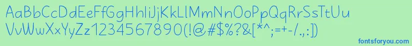 KasihRegular Font – Blue Fonts on Green Background