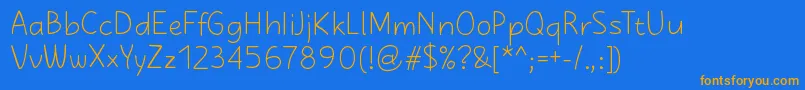 Fonte KasihRegular – fontes laranjas em um fundo azul