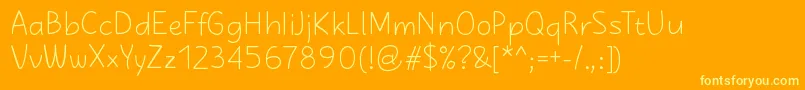 KasihRegular Font – Yellow Fonts on Orange Background