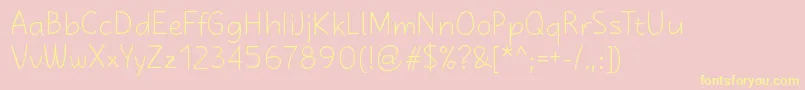 KasihRegular Font – Yellow Fonts on Pink Background