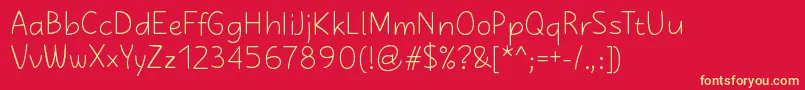 KasihRegular Font – Yellow Fonts on Red Background