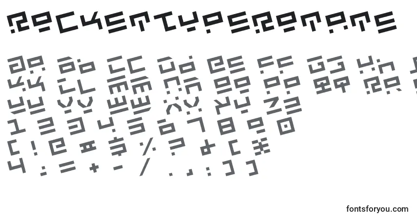 A fonte RocketTypeRotate – alfabeto, números, caracteres especiais