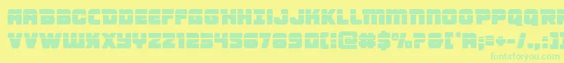 Victorycomicslaser-Schriftart – Grüne Schriften auf gelbem Hintergrund