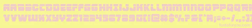 Victorycomicslaser-fontti – vaaleanpunaiset fontit keltaisella taustalla