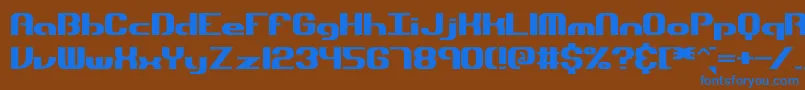 フォントDynamicBrk – 茶色の背景に青い文字