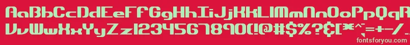 フォントDynamicBrk – 赤い背景に緑の文字