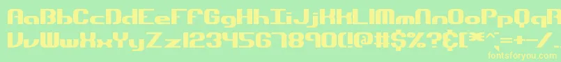 フォントDynamicBrk – 黄色の文字が緑の背景にあります