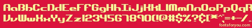 DynamicBrk Font – Yellow Fonts on Red Background