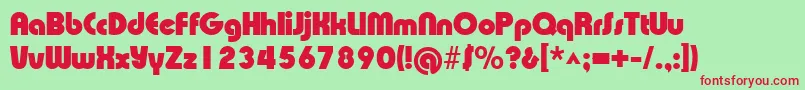 XpressiveblackRegular-Schriftart – Rote Schriften auf grünem Hintergrund