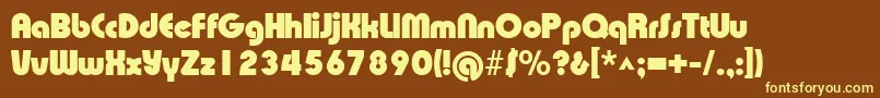XpressiveblackRegular-Schriftart – Gelbe Schriften auf braunem Hintergrund