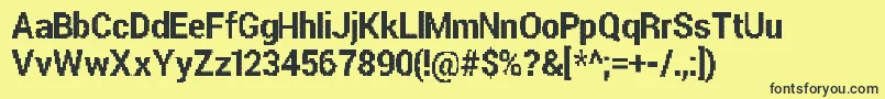 ParametricGlitchBold Font – Black Fonts on Yellow Background