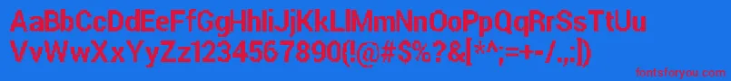 ParametricGlitchBold Font – Red Fonts on Blue Background