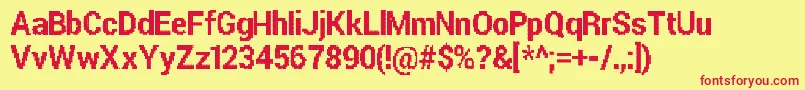 ParametricGlitchBold Font – Red Fonts on Yellow Background