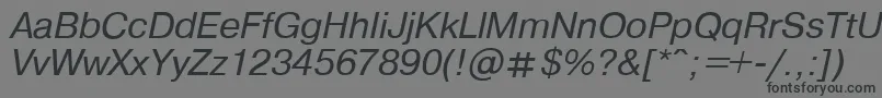 PragmaticaItalic.001.001-fontti – mustat fontit harmaalla taustalla