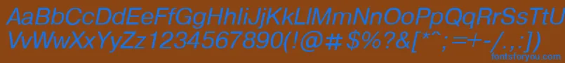 PragmaticaItalic.001.001 Font – Blue Fonts on Brown Background