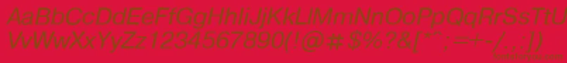 PragmaticaItalic.001.001 Font – Brown Fonts on Red Background
