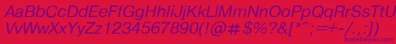 PragmaticaItalic.001.001 Font – Purple Fonts on Red Background