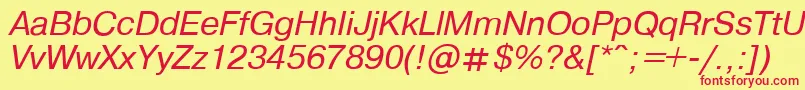 PragmaticaItalic.001.001 Font – Red Fonts on Yellow Background
