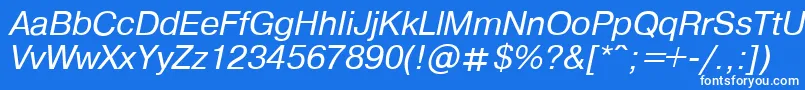 Lisätietoja PragmaticaItalic.001.001-fontista PragmaticaItalic.001.001-fontti – valkoiset fontit sinisellä taustalla