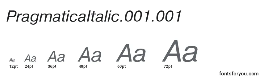 Größen der Schriftart PragmaticaItalic.001.001