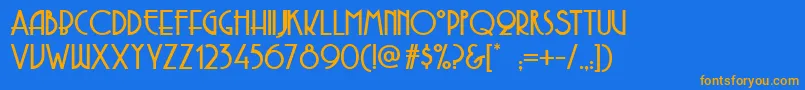 Copaseticc Font – Orange Fonts on Blue Background