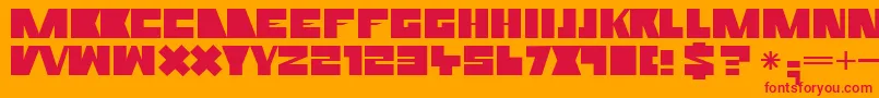 RammsteinRemix-Schriftart – Rote Schriften auf orangefarbenem Hintergrund