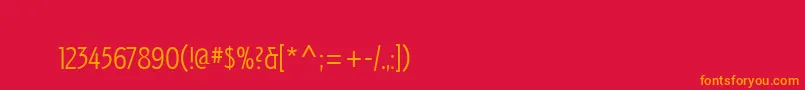 IzisTwo Font – Orange Fonts on Red Background