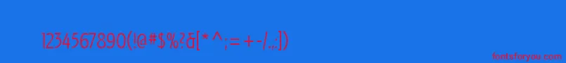 IzisTwo Font – Red Fonts on Blue Background