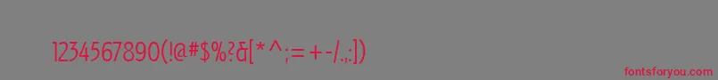 IzisTwo Font – Red Fonts on Gray Background