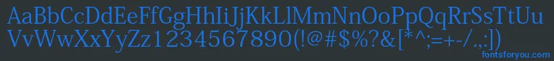 KozminproRegular-Schriftart – Blaue Schriften auf schwarzem Hintergrund