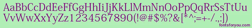 KozminproRegular Font – Purple Fonts on Green Background