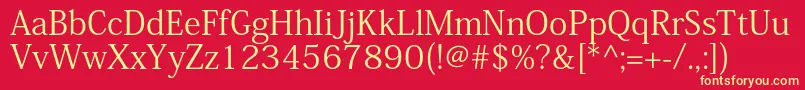 KozminproRegular Font – Yellow Fonts on Red Background