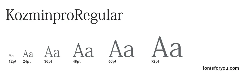 Размеры шрифта KozminproRegular