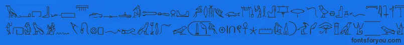 Fonte PharaohglyphMedium – fontes pretas em um fundo azul