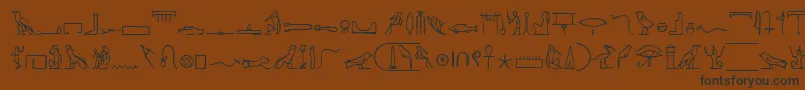 PharaohglyphMedium-Schriftart – Schwarze Schriften auf braunem Hintergrund