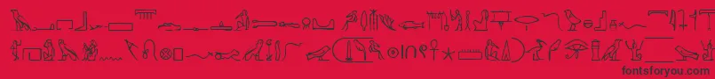 Więcej informacji o czcionce PharaohglyphMedium Czcionka PharaohglyphMedium – czarne czcionki na czerwonym tle