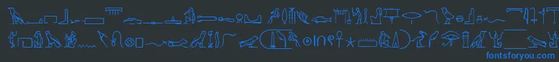 Шрифт PharaohglyphMedium – синие шрифты на чёрном фоне