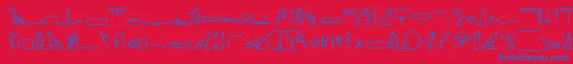 Czcionka PharaohglyphMedium – niebieskie czcionki na czerwonym tle