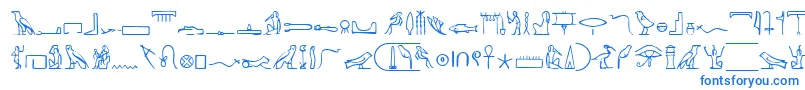 Czcionka PharaohglyphMedium – niebieskie czcionki na białym tle